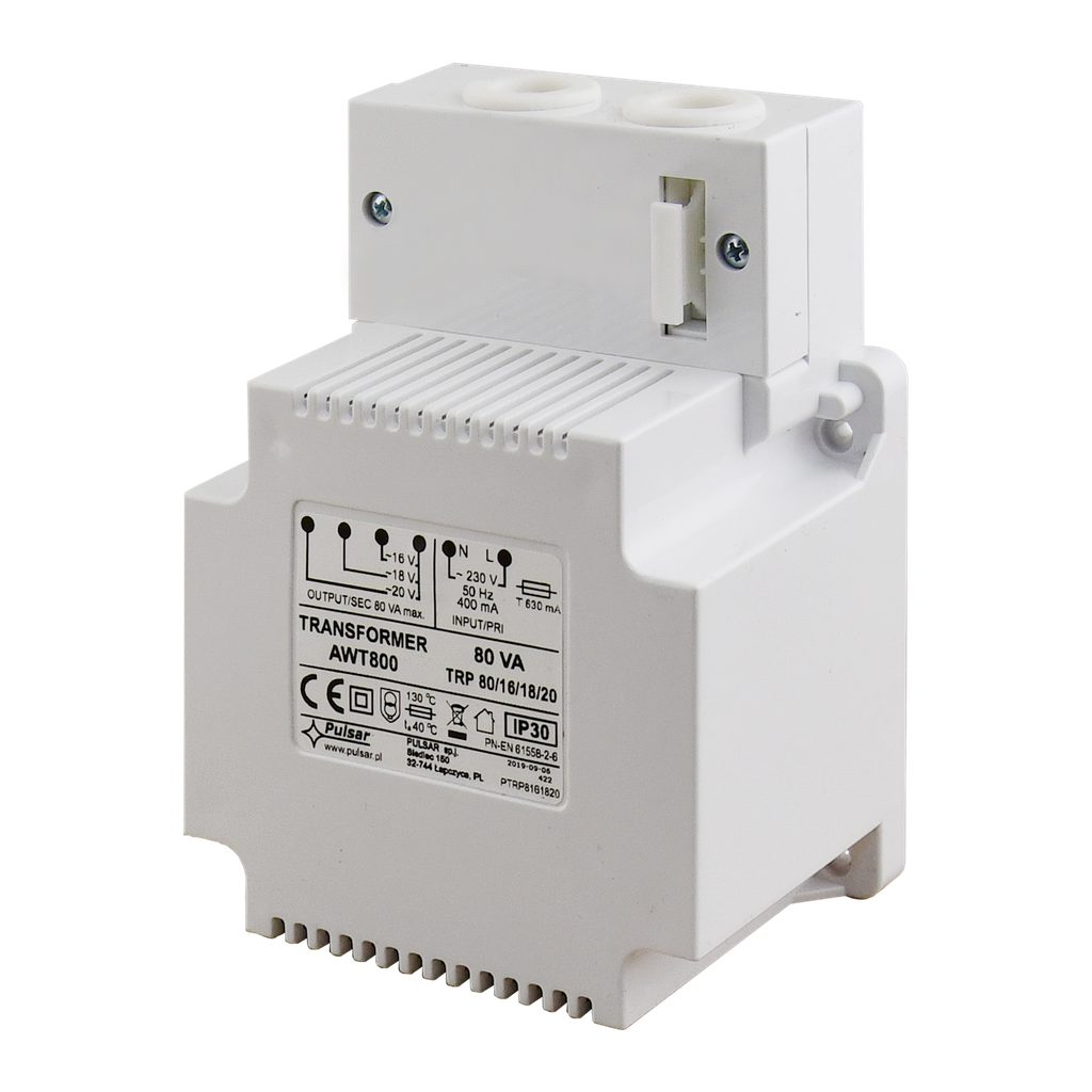 AWT800, мр. трансформатор с предпазител 80 VA/220V
