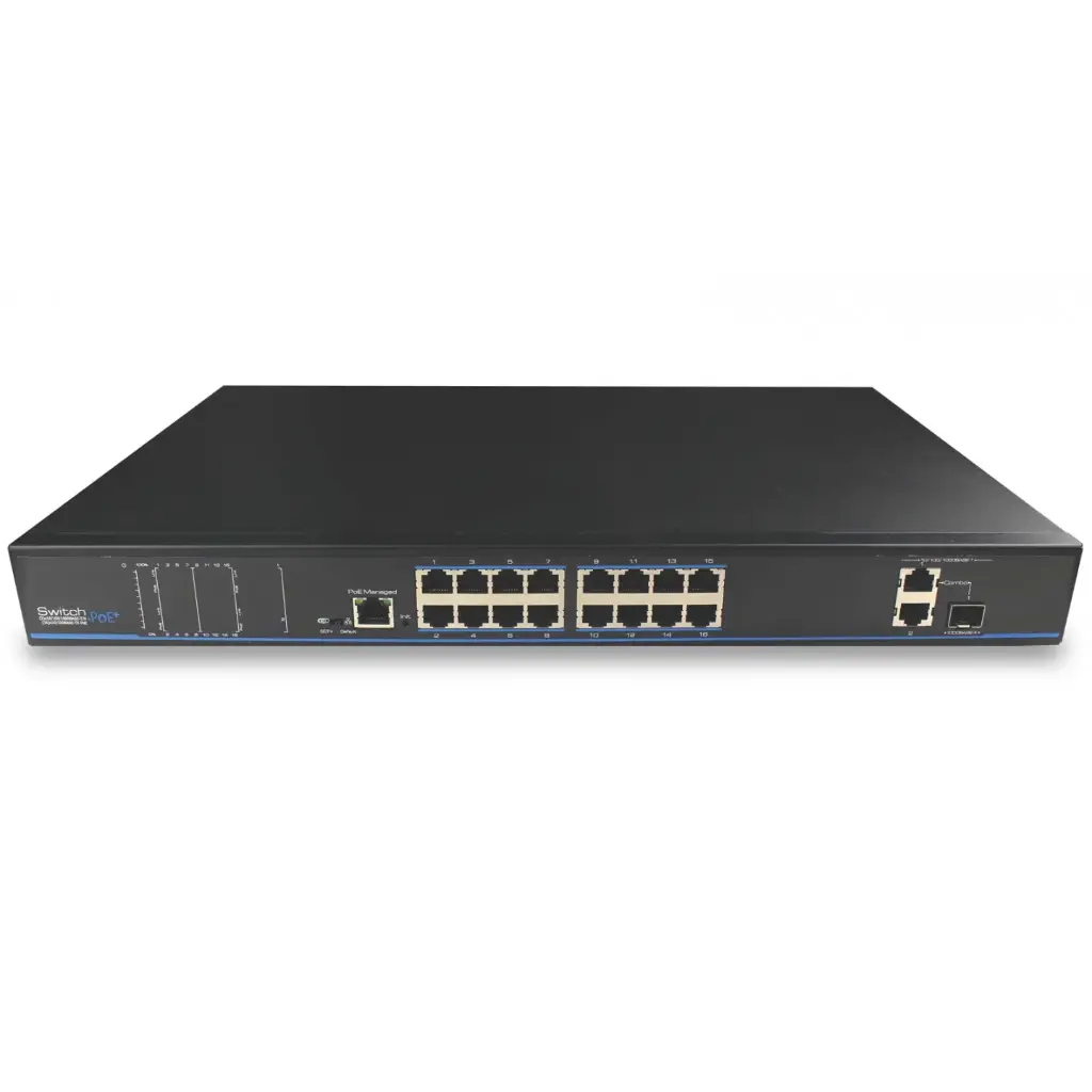 UTP3218TS-PSB,18-портов PoE мрежов комутатор