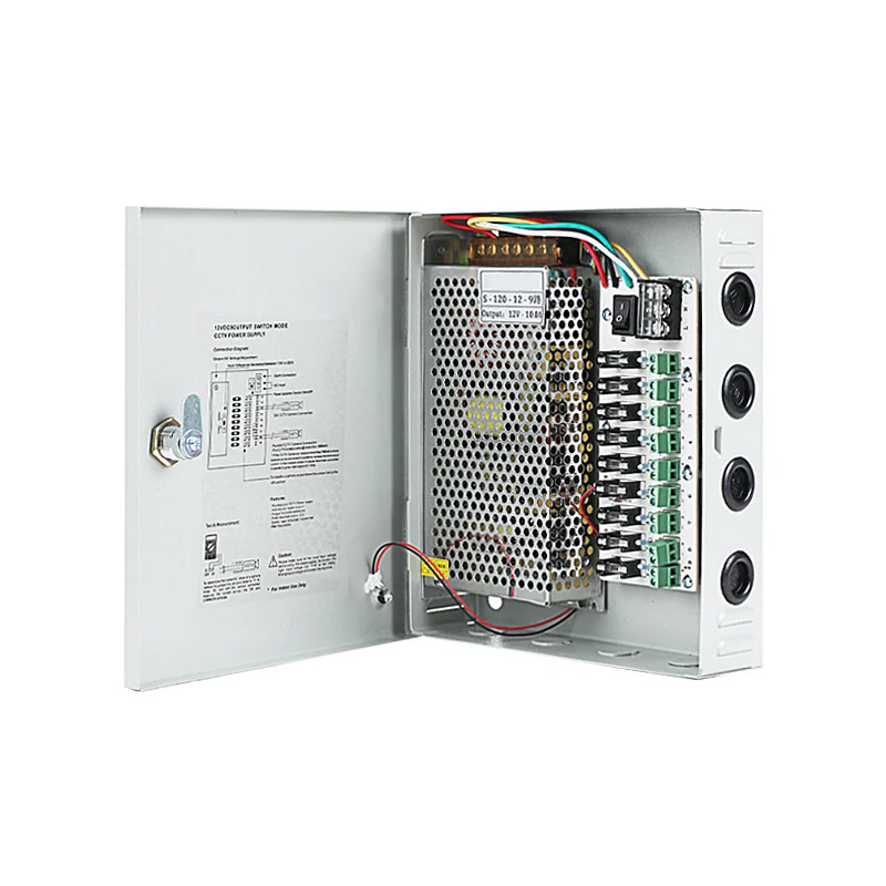 XED-12012D-9L,Захр. блок 9 кан., 12V/10A,външен