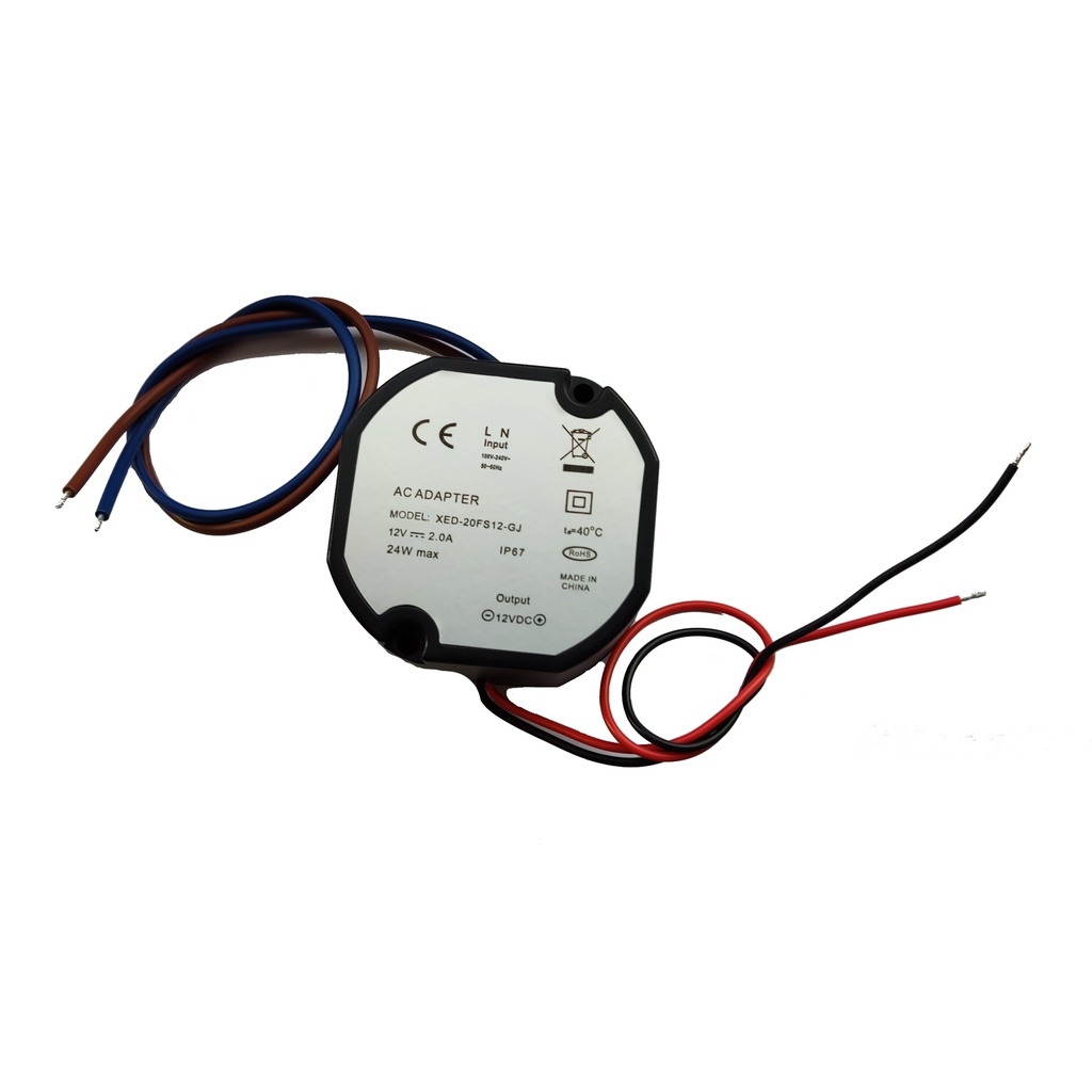 Захранващ адаптор 1 канален 12V/2A влагозащитен