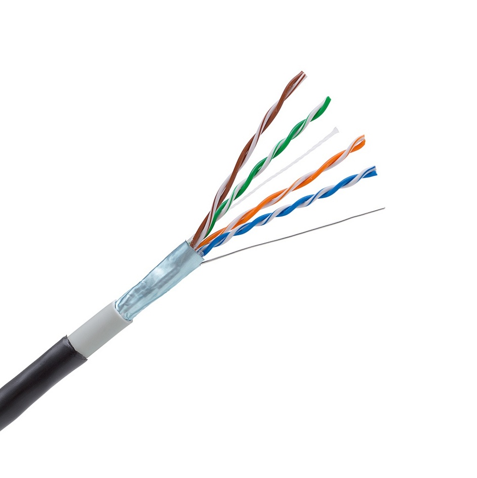 FTP (F/UTP) кабел за външен монтаж 4x2xAWG24 Категория 5E 300 MHz PE/PVC