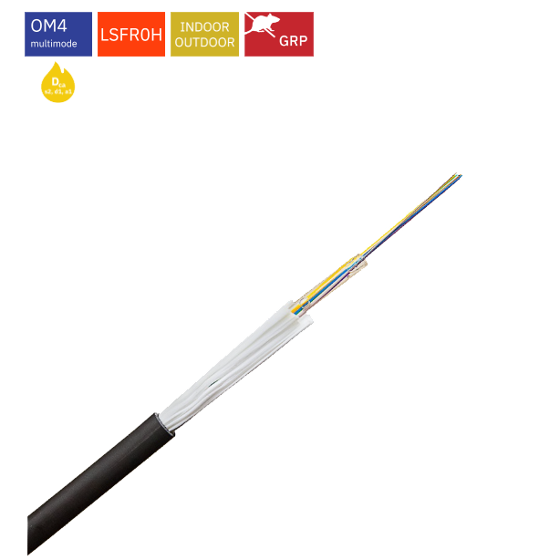 24 ОВ универсален central loose tube кабел Euroclass Dca OM4 50/125 μm
