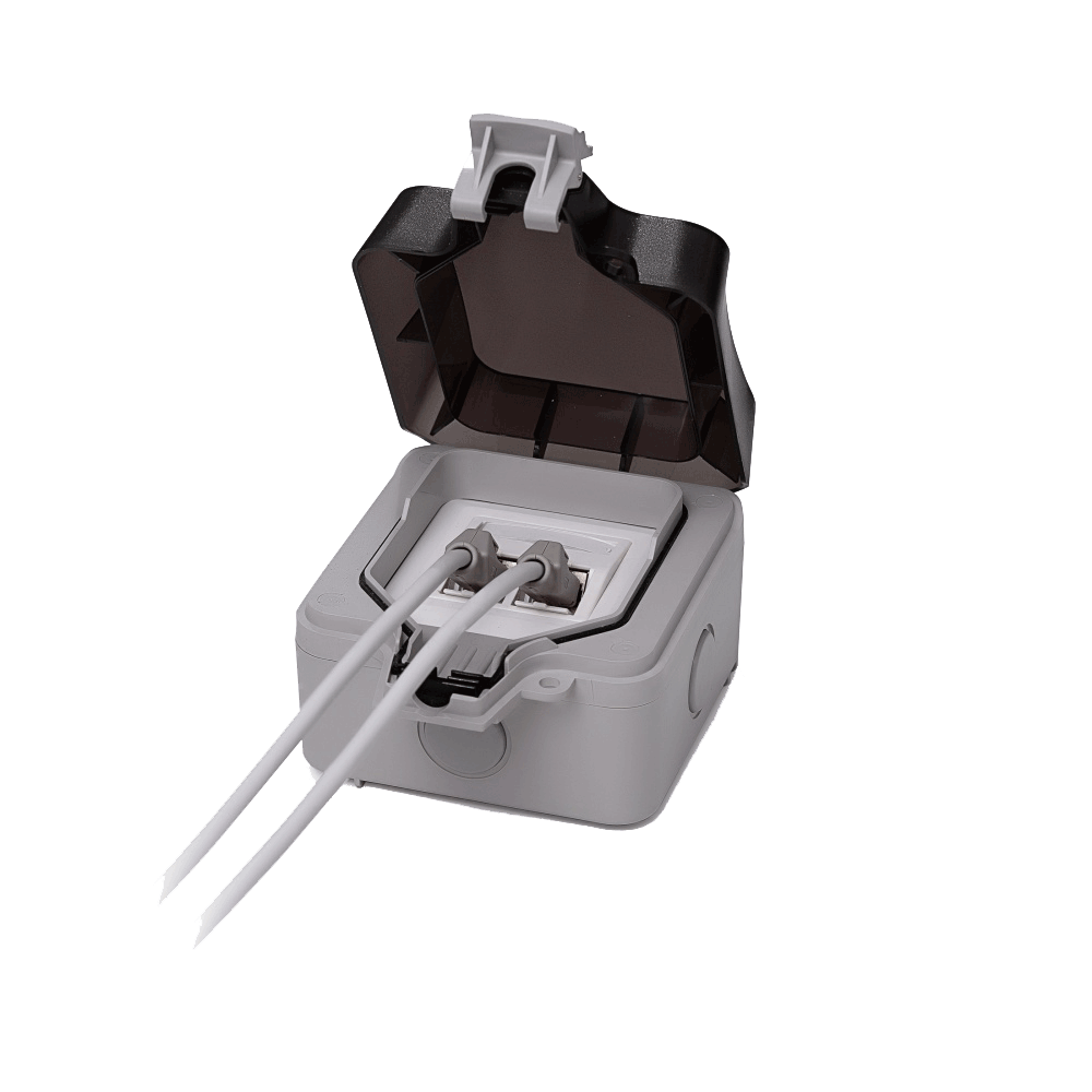 IP66 кутия за розетка 2p (за 2 бр. кийстони)