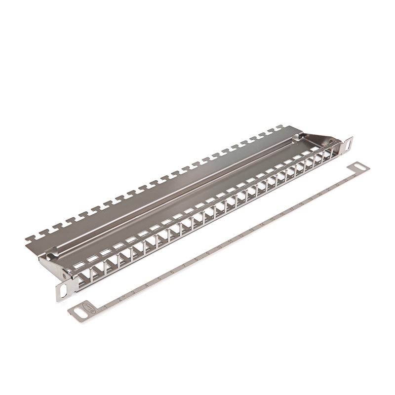 19" пач панел празен 24xRJ45 0,5U сребрист 