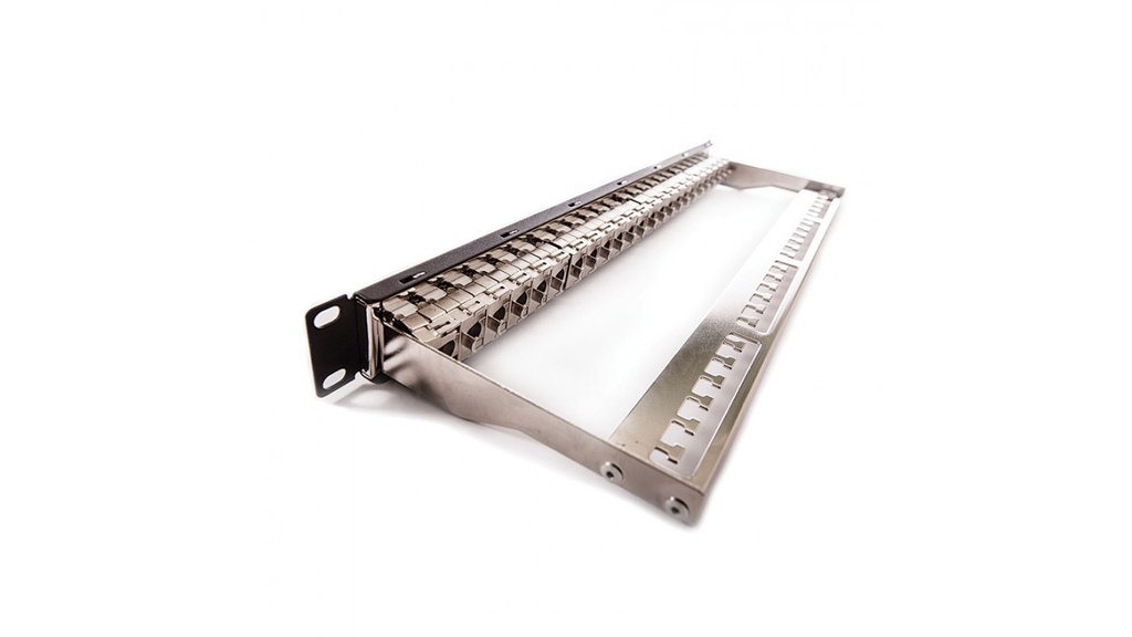 19" пач панел FTP Категория 6А  24xRJ45/s 1U черен в комплект с 24 бр. кийстони KEJ-CEA-S-10G