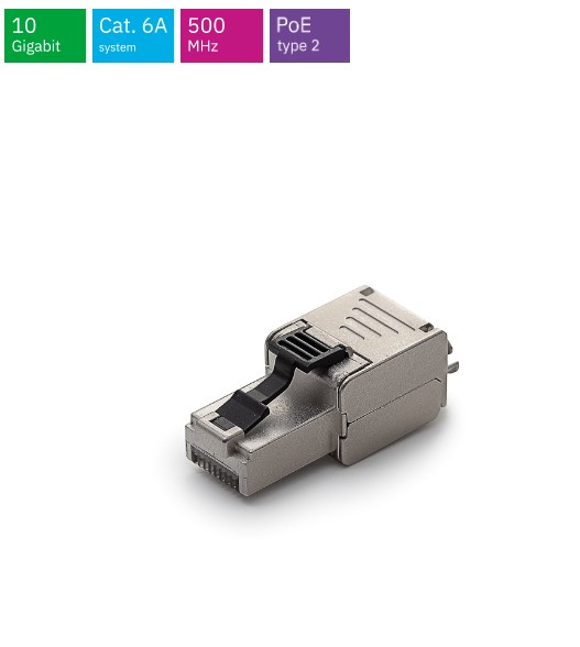 Къс (39мм) конектор за кабели RJ45 FTP Cat.7ᴀ, Cat.7, Cat.6ᴀ, Cat.6, Cat.5Е 