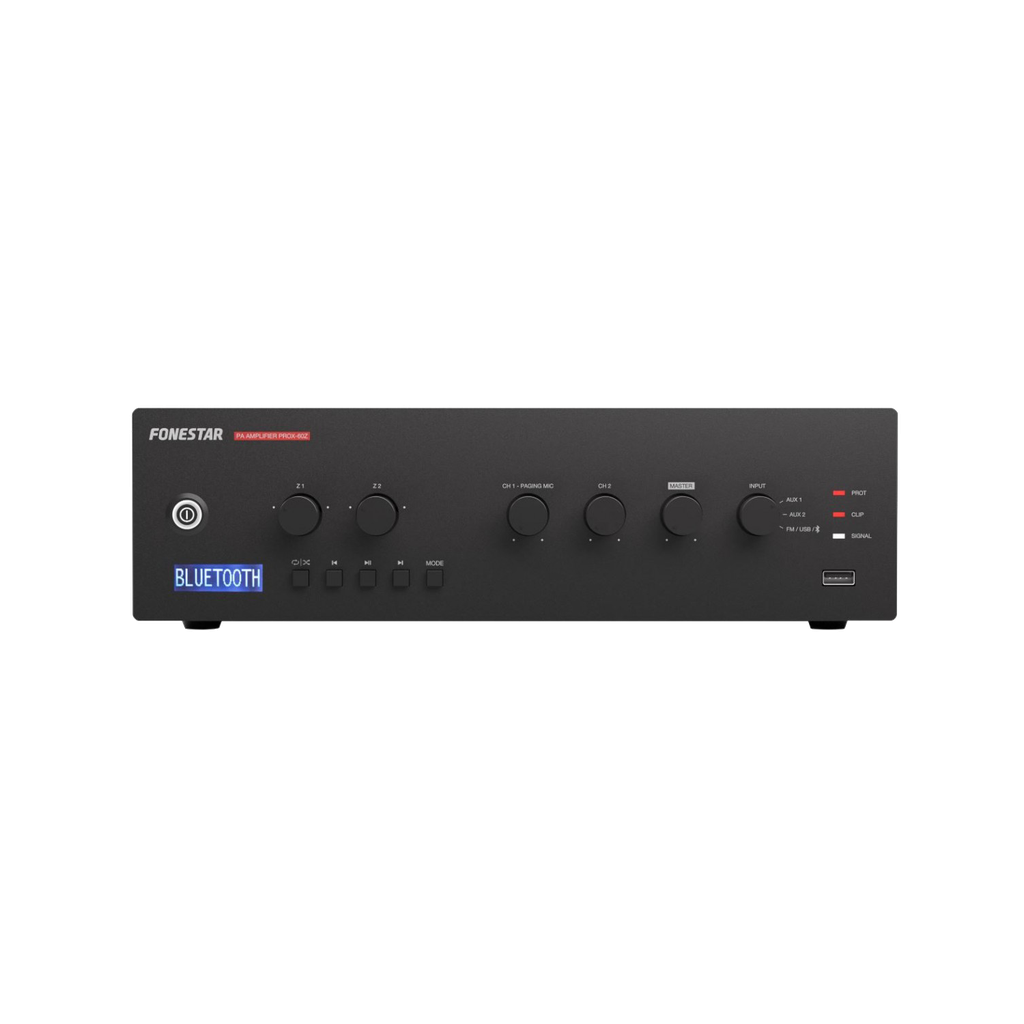 60 W двузонов усилвател със смесител за озвучаване с вграден FM/USB/Bluetooth плейър