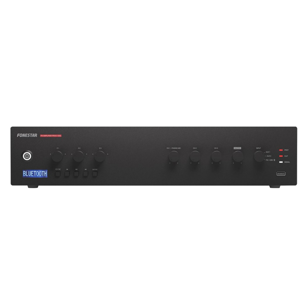 120 W 3-зонов усилвател със смесител за озвучаване с вграден FM/USB/Bluetooth плейър