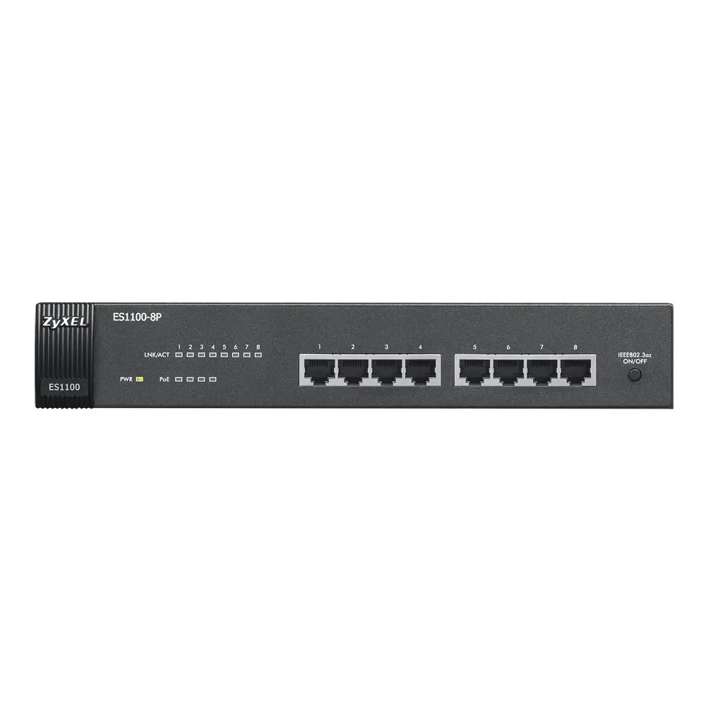 *ZyXEL ES1100-8P, 8-портов PoE