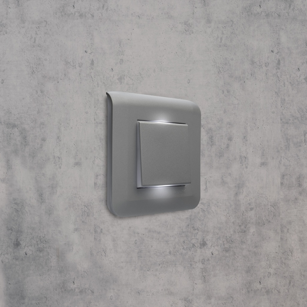 Девиаторен ключ 2 мод. цвят алуминий Easy-Led Mosaic NEW Legrand