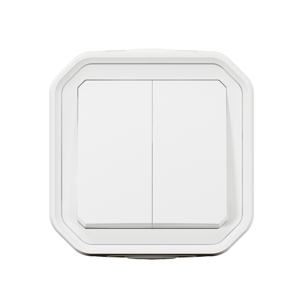 Сериен ключ/бутон моноблок за открит монтаж цвят Бял IP55 Plexo New Legrand