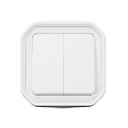 Сериен ключ/бутон моноблок за открит монтаж цвят Бял IP55 Plexo New Legrand