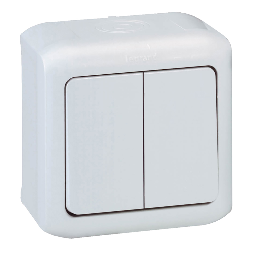 Сериен девиаторен ключ IP44 открит монтаж цвят Бял Forix Legrand