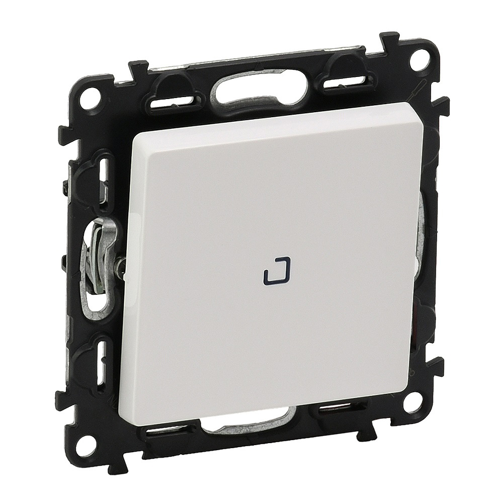 Двуполюсен бутон осветен Valena Life 6A 250V~ бял