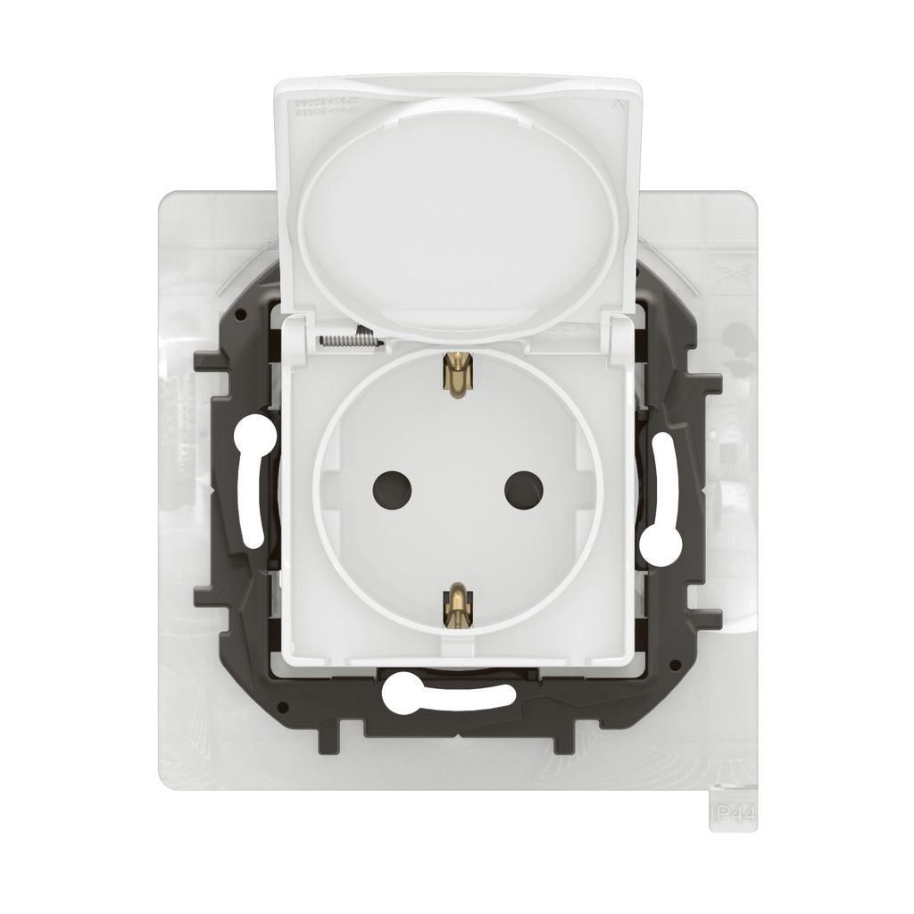 Контакт ШУКО 16A с капак IP44 и детска защита цвят Бял Niloe New Legrand