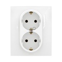 Контакт шуко ДВОЕН 16A моноблок цвят Бял Niloe New Legrand