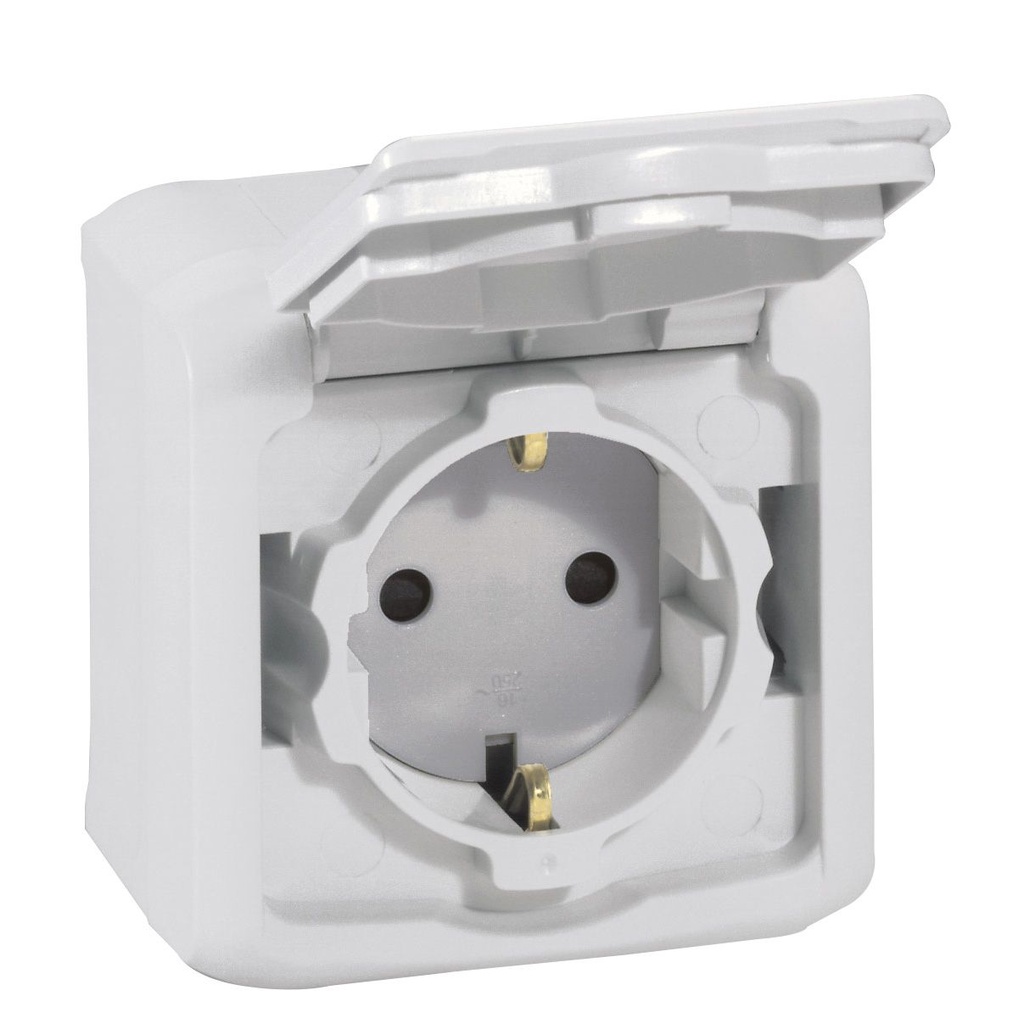 Контакт шуко IP44 открит монтаж цвят Сив Forix Legrand