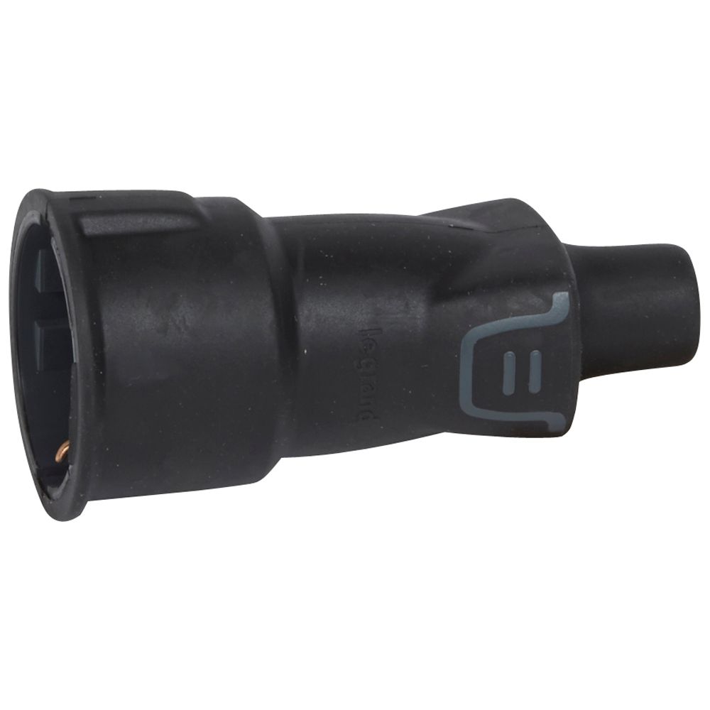 Куплунг черен 2P+Т 16A ІР44 250V гумиран Legrand /10бр/
