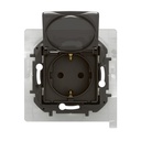 Контакт ШУКО 16A с капак IP44 и детска защита цвят Черен Niloe New Legrand