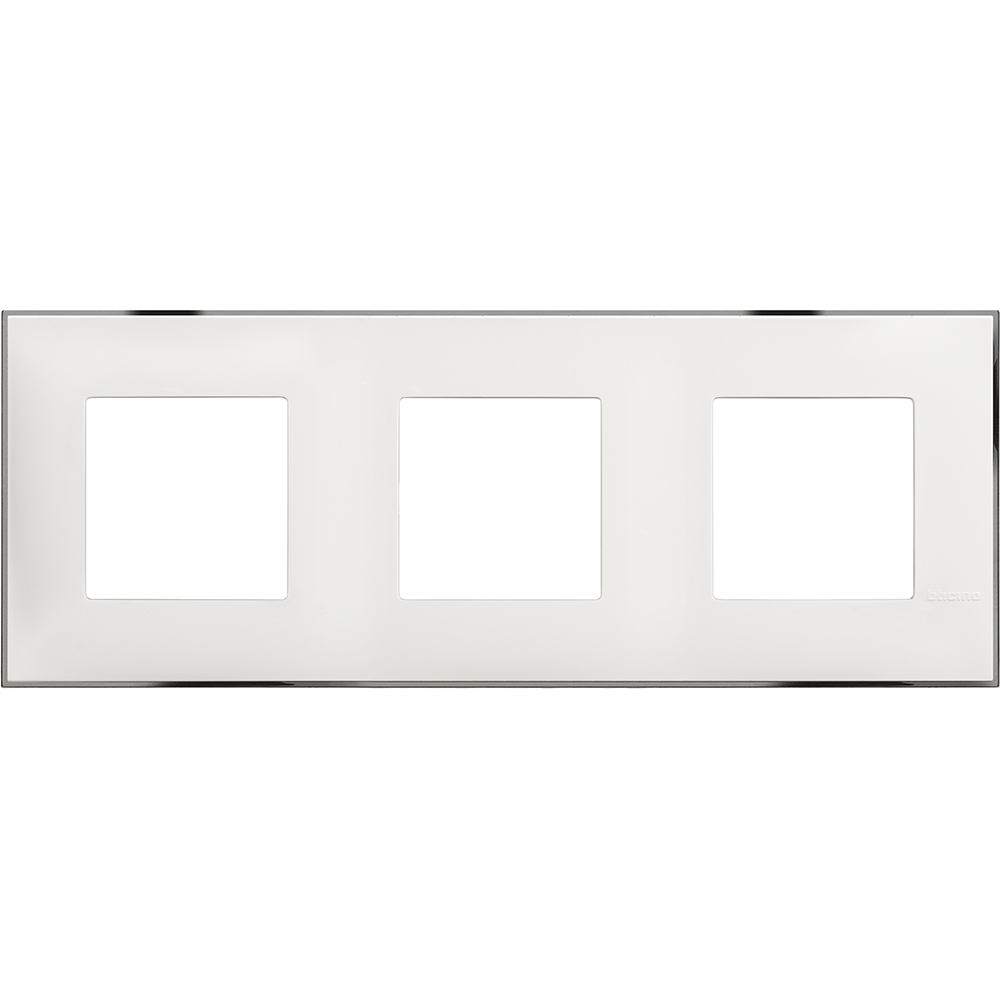 Рамка 2+2+2 мод. цвят Бял с хром (White chrome) Classia Bticino /блистер/