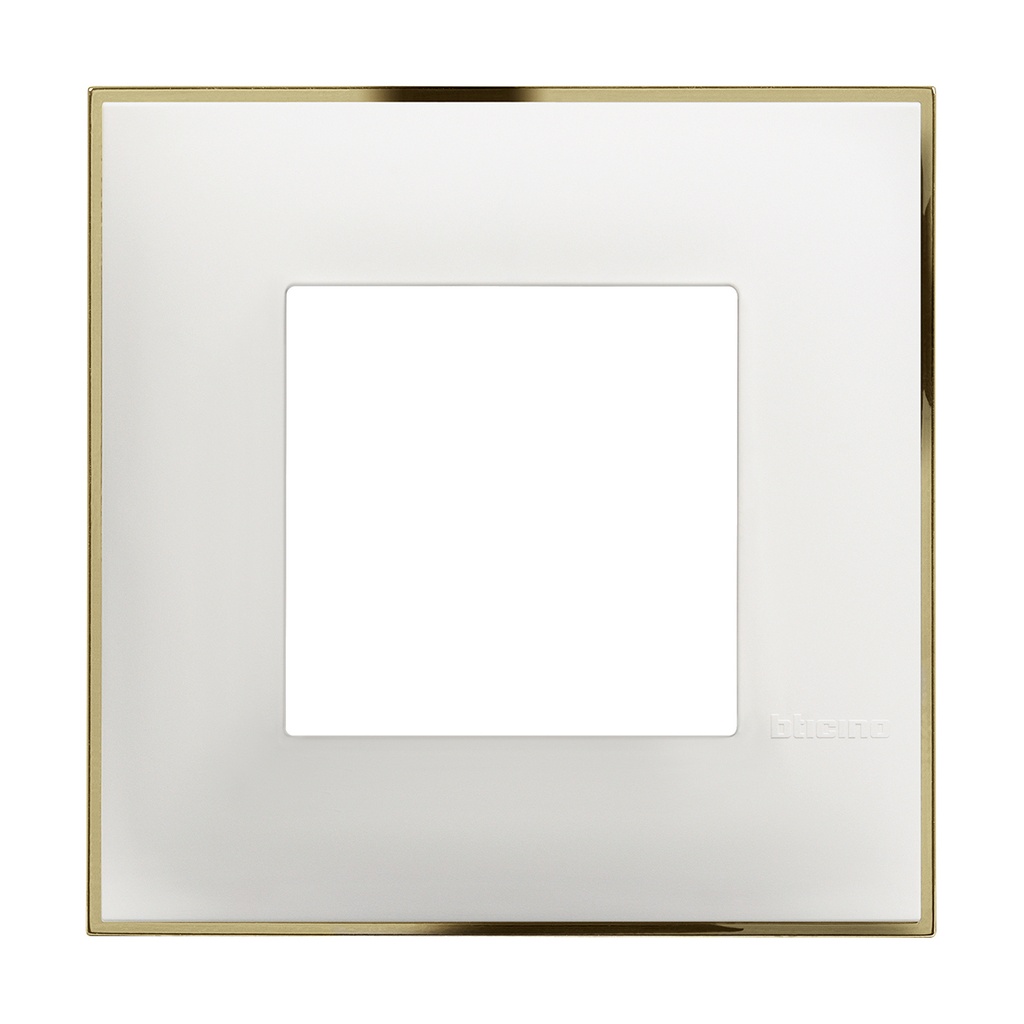 Рамка 2 мод. цвят Бял със злато (White gold) Classia Bticino /блистер/