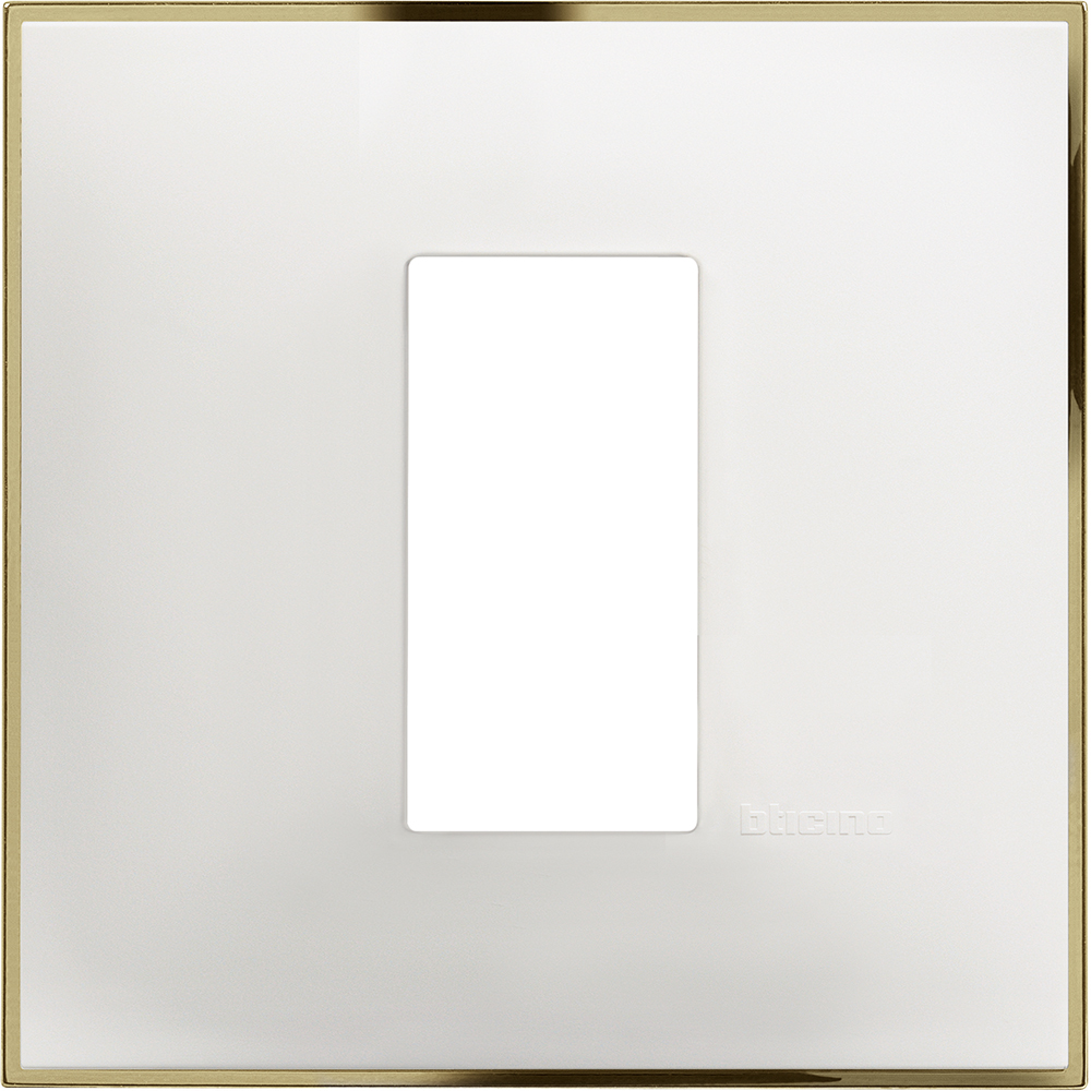 Рамка 1 мод. цвят Бял със злато (White gold) Classia Bticino /блистер/