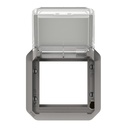 Адаптер за Mosaic 45x45мм с прозрачен капак механизъм цвят Сив IP55 Plexo New Legrand