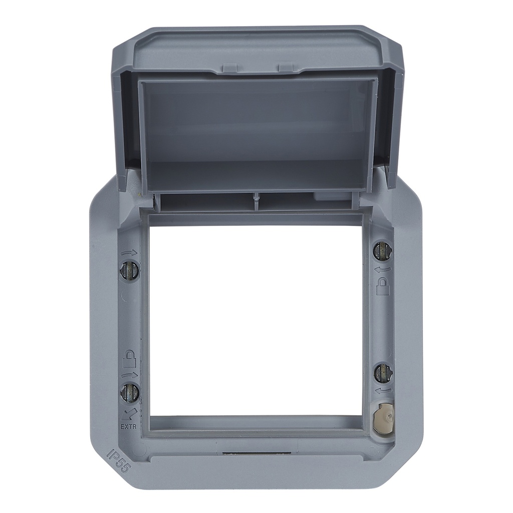 Адаптер за Mosaic 45x45мм с плътен капак механизъм цвят Сив IP55 Plexo New Legrand