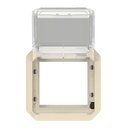 Адаптер за Mosaic 45x45мм с прозрачен капак механизъм цвят Крем IP55 Plexo New Legrand