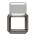 Адаптер за Mosaic 45x45мм с прозрачен капак механизъм цвят Антрацит IP55 Plexo New Legrand