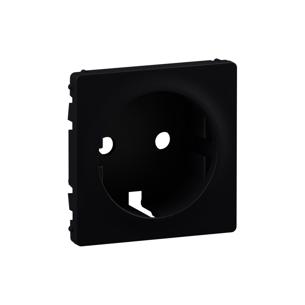 Лицев панел за контакт шуко с детска защита цвят Черен Valena Life Legrand