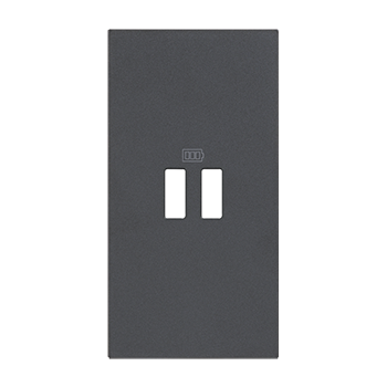Лицев панел за USB розетка тип 2xA/2xC/A+C 2 мод. цвят Черен Living Now Bticino