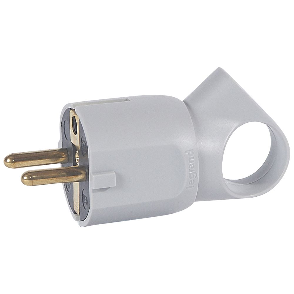 Щепсел сив 2P+Т 16A 250V с ринг Legrand