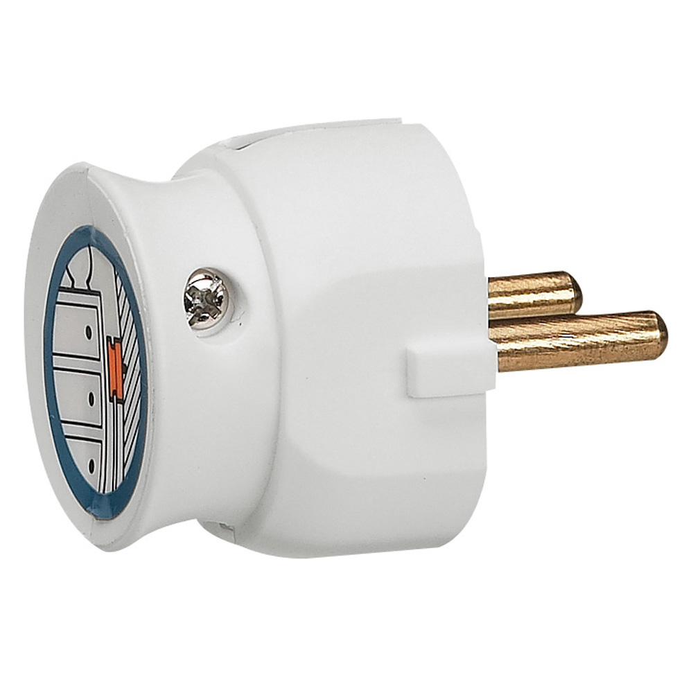 Щепсел бял плосък без заземяване Slim 16A /15бр/ Legrand
