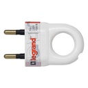 Щепсел бял 2P 6A 250V /30бр/ Legrand