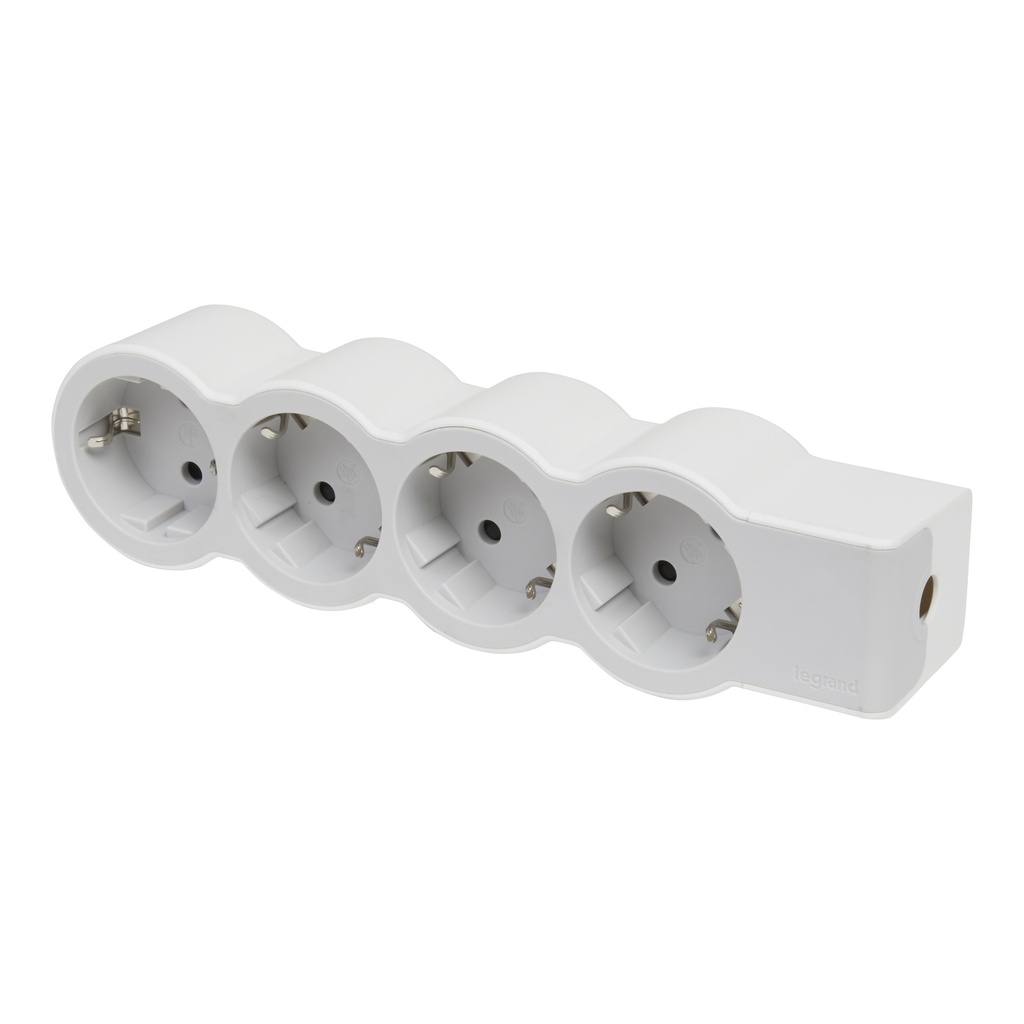 Разклонител БЯЛ 4x2P+E без кабел Standard NEW Legrand