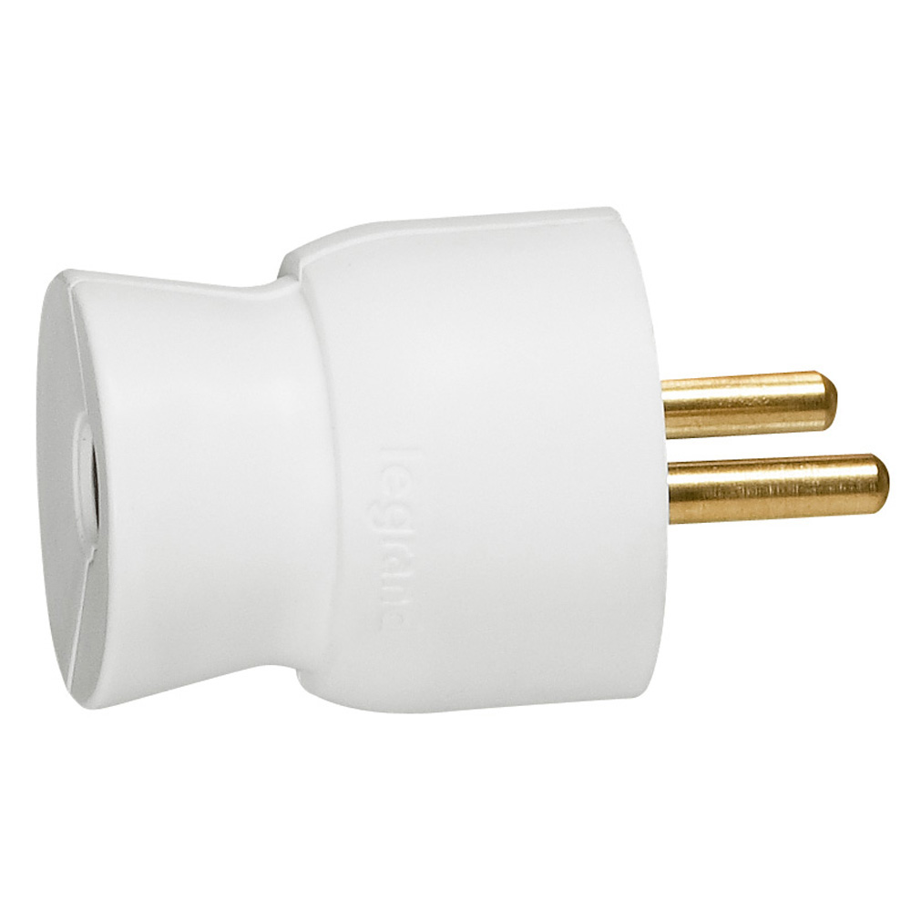 Щепсел бял 2P+Т 16A 250V френски стандарт /25бр/ Legrand