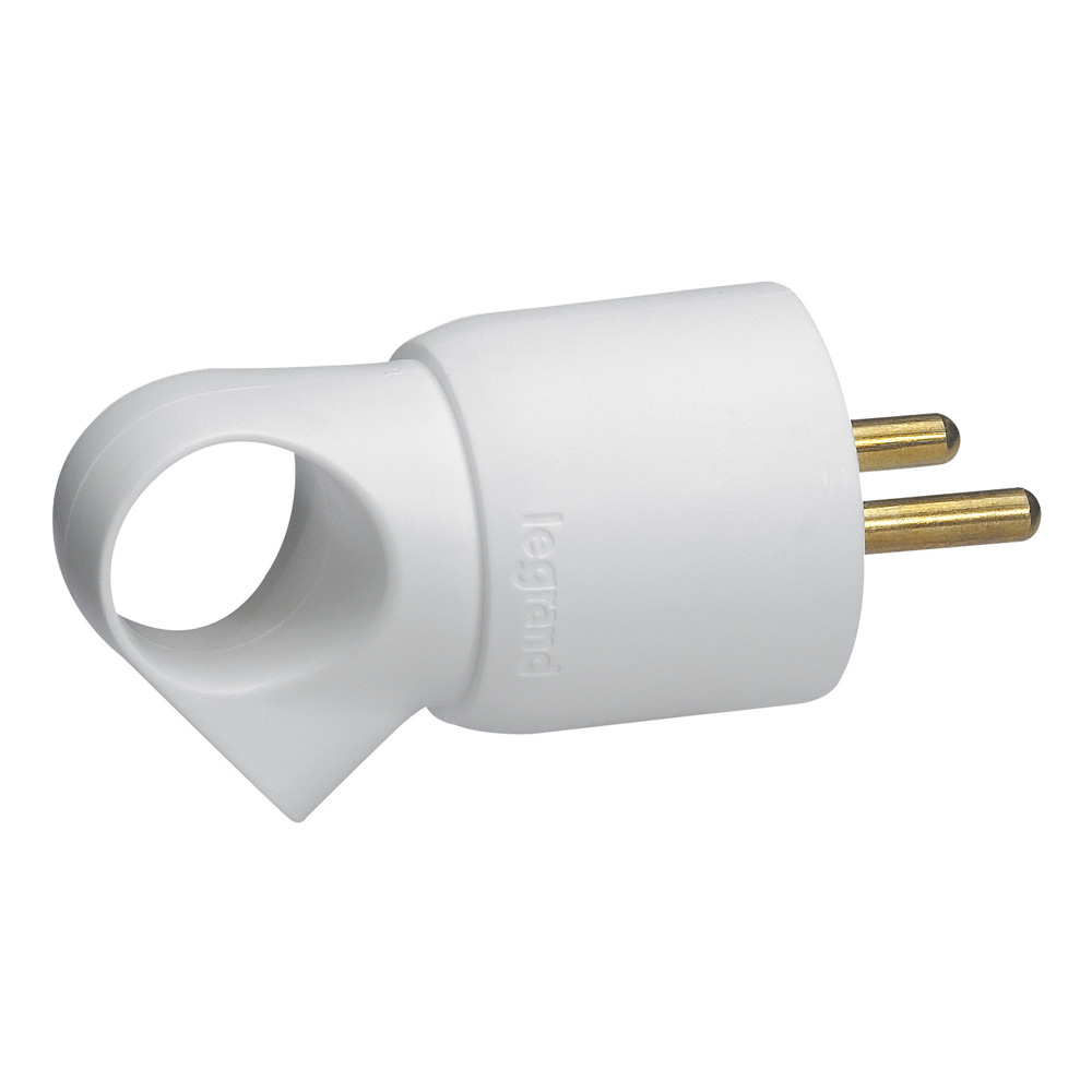 Щепсел бял 2P+T 16A френски с ринг Legrand