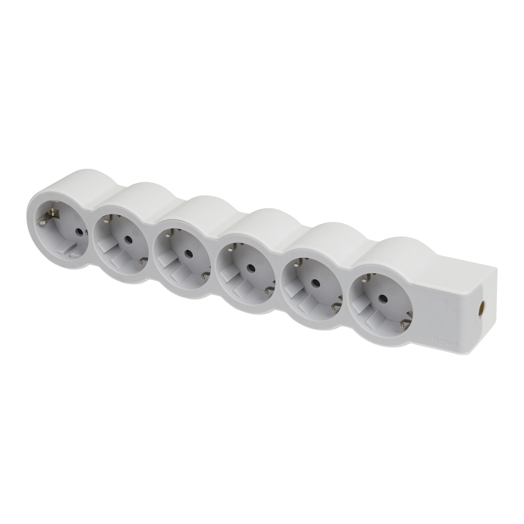 Разклонител БЯЛ 6x2P+E без кабел Standard NEW Legrand