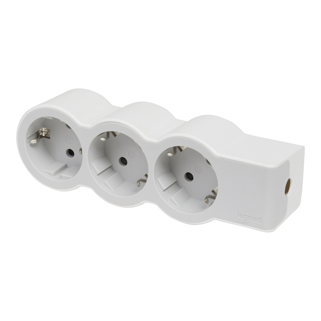 Разклонител БЯЛ 3x2P+E без кабел Standard NEW Legrand