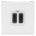 Розетка 2хUSB за зареждане тип C 3A 15W 2 мод. цвят Бял Mosaic Legrand