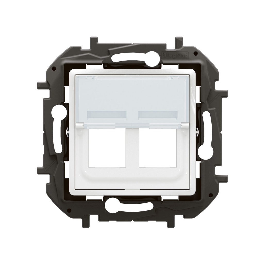 Адаптор за 2xRJ45 Keystone, бял, NIL