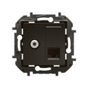 Розетка TV тип F конектор + RJ45 UTP cat.6 цвят Черен Niloe New Legrand