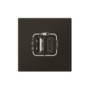 Розетка 2хUSB за зареждане тип A+C 3A 15W 2 мод. цвят Черен Mosaic Legrand