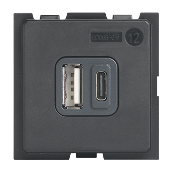 Розетка 2xUSB за зареждане тип A+C 3A 15W 2 мод. Living Now Bticino