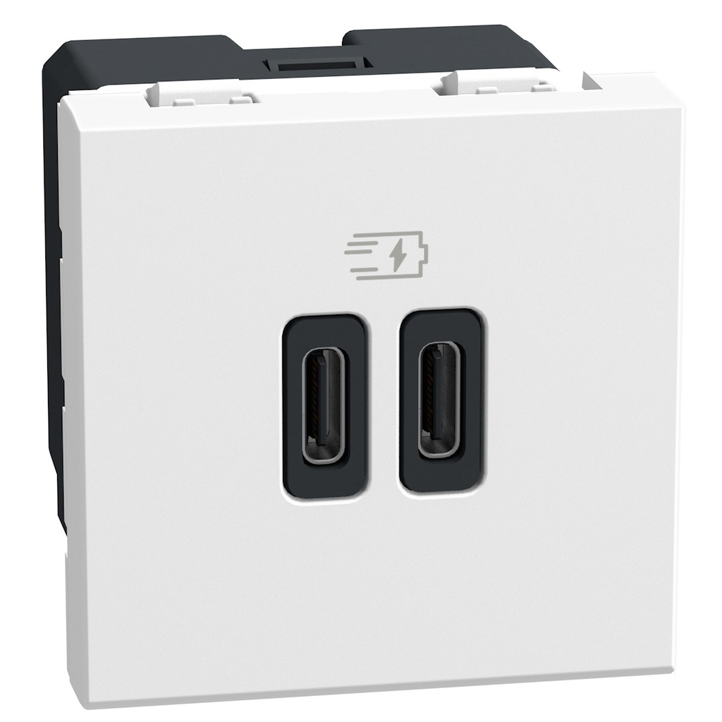 Розетка 2xUSB за зареждане тип C 3A 15W 2 мод. цвят Бял Light Now Bticino