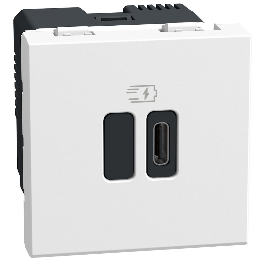 Розетка USB за зареждане тип C Power Delivery 45W 2 мод. цвят Бял Light Now Bticino