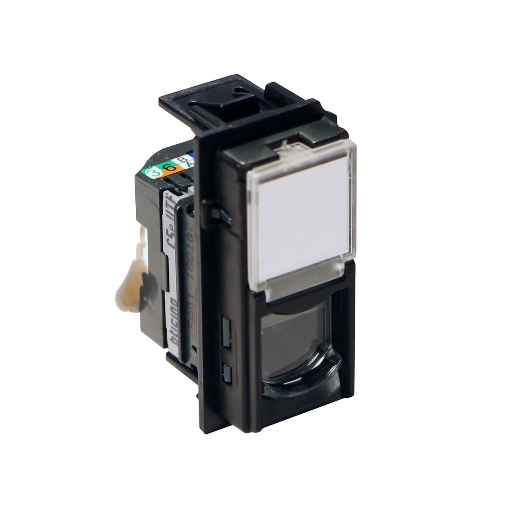 Розетка RJ45 cat.5e UTP конектор toolless IDC 1 мод. цвят Черен Living Now Bticino