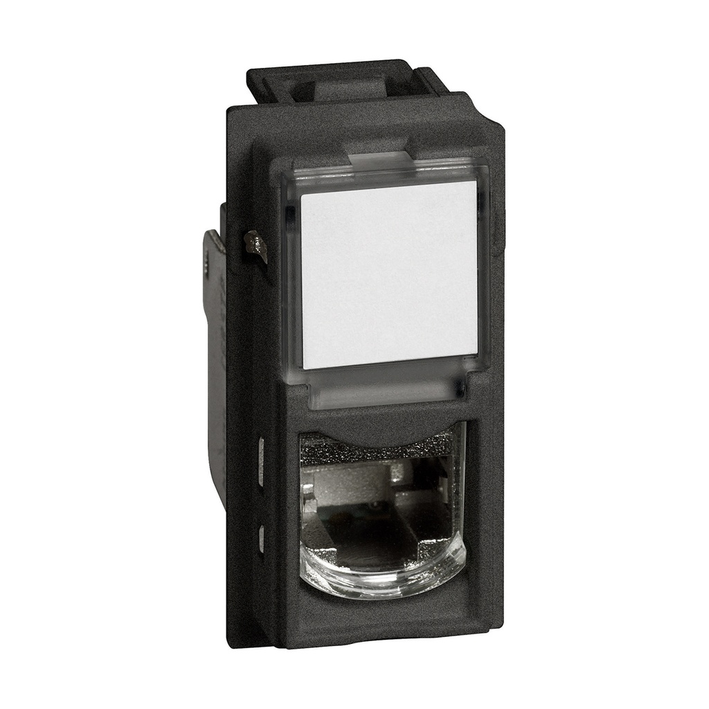 Розетка RJ45 cat.6 FTP конектор toolless IDC 1 мод. цвят Черен Living Now Bticino