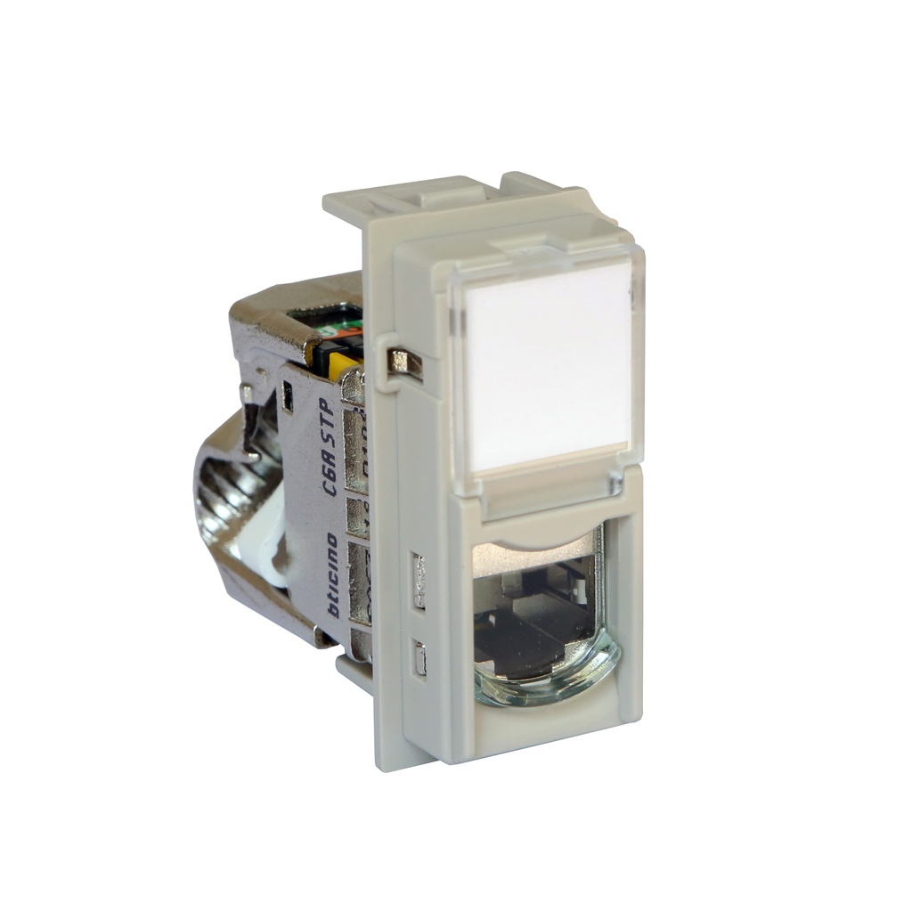 Розетка RJ45 cat.6A STP конектор toolless IDC 1 мод. цвят Крем Living Now Bticino